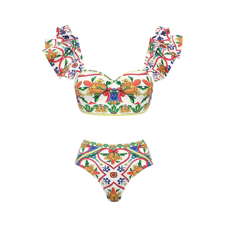Women Swimwear 2PC Cover-up Swimsuit