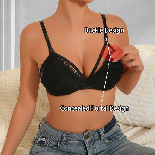Front Open Nursing Bra Maternity Underwear For Pregnant Women Without Steel Rings And Anti Sagging Gathering Breastfeeding Bra