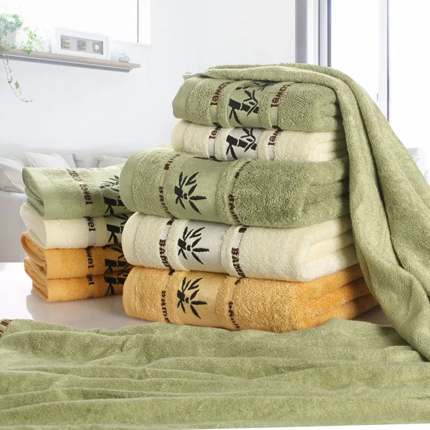 Luxury Bamboo Fiber Bathroom Towels Set