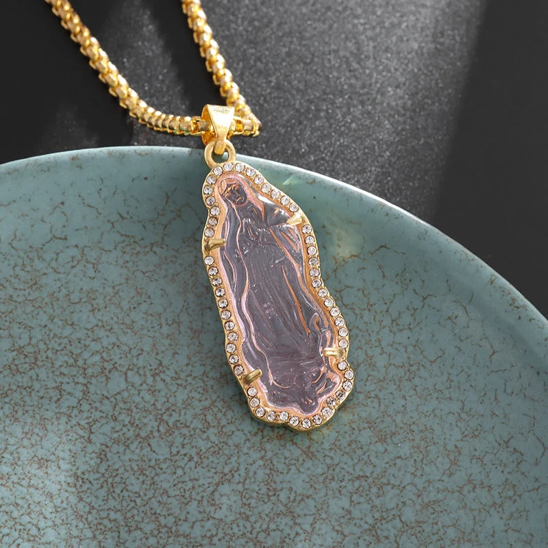 Unisex Virgin Mary Blessing Necklace Pendant
