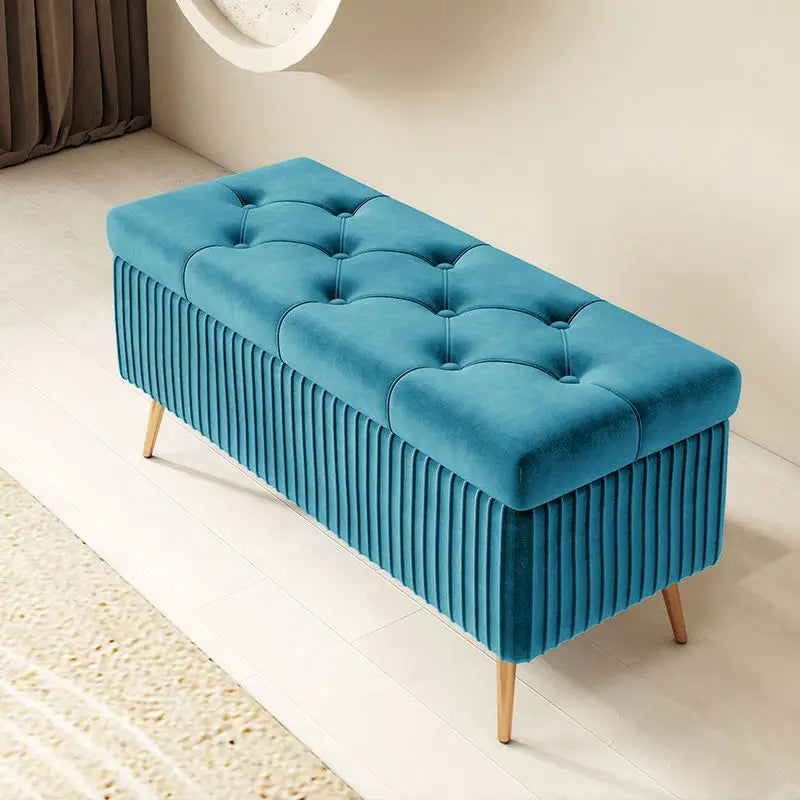 Luxury Nordic Fabric Ottomans long Sofa Bench with Storage