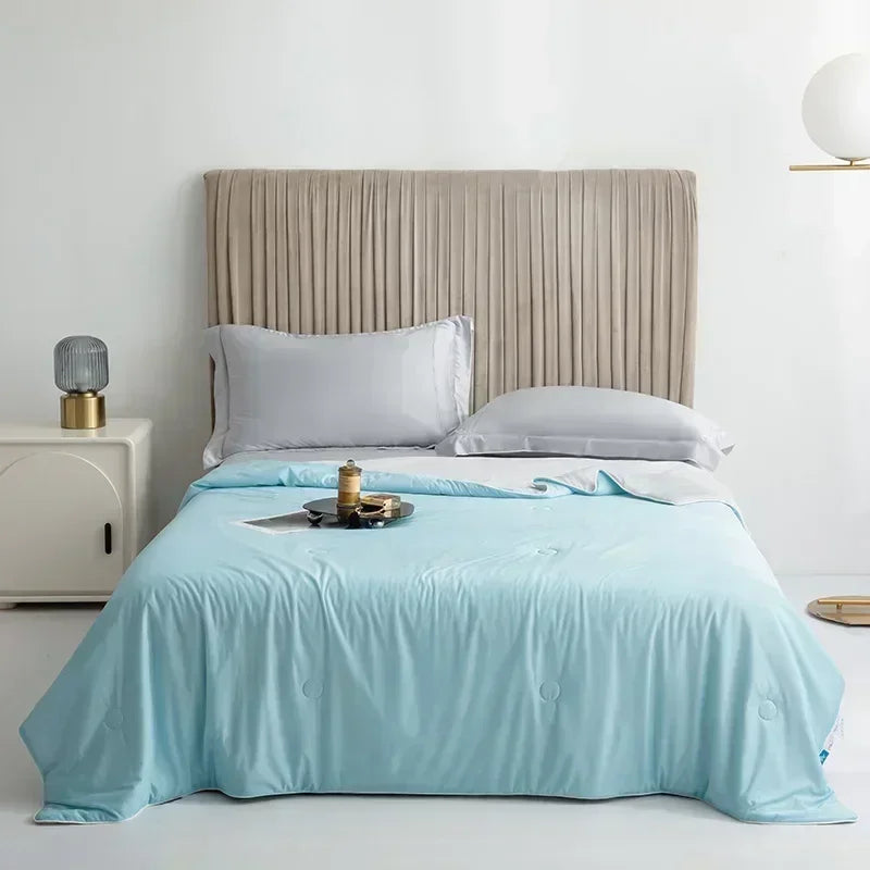 Bed Silky Air Condition Comforter Lightweight Cooled Summer Quilt with Double Side Cold & Cooling Fabric