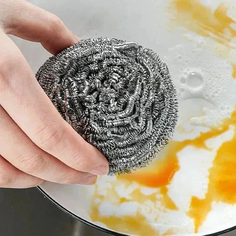 Stainless Steel Cleaning Ball Multipurpose Kitchen Pot Pan Rustproof Oil Removal Scrubber Heavy Duty Steel Wire Balls