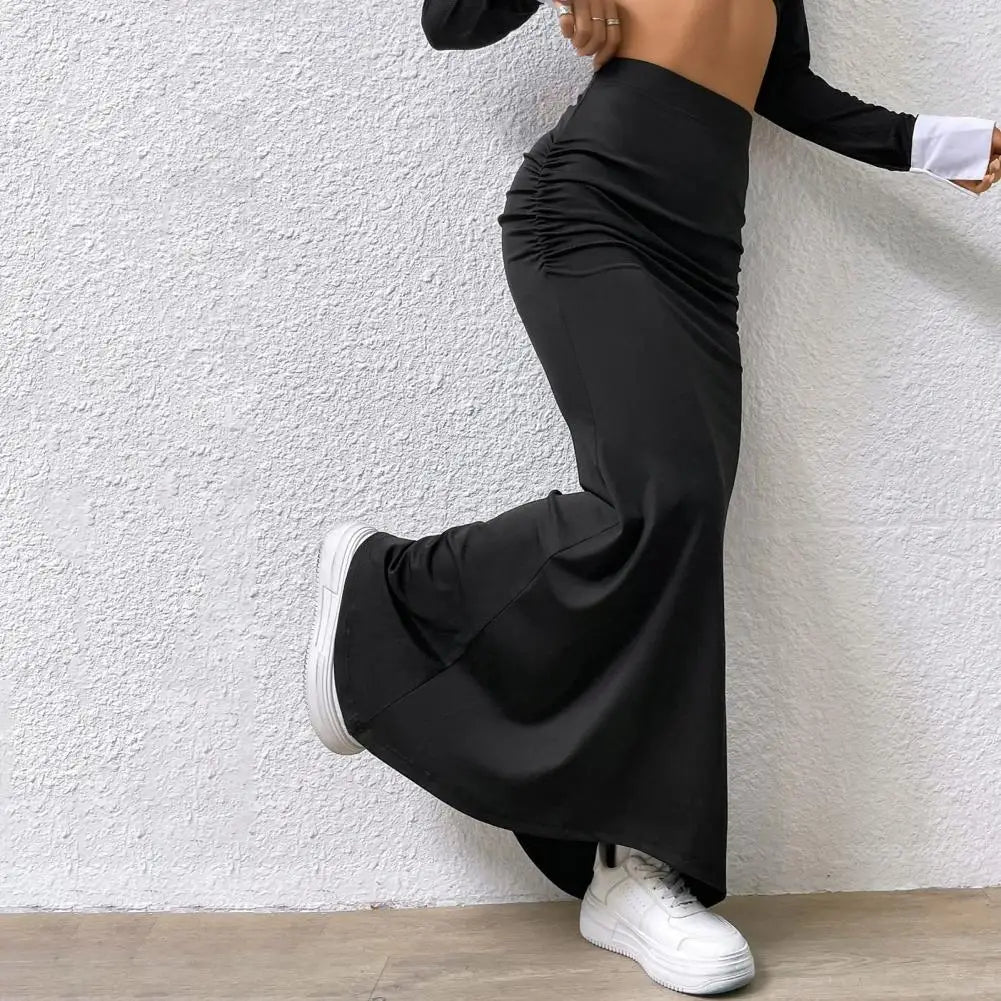Women's Maxi Skirt Solid Color High Waist