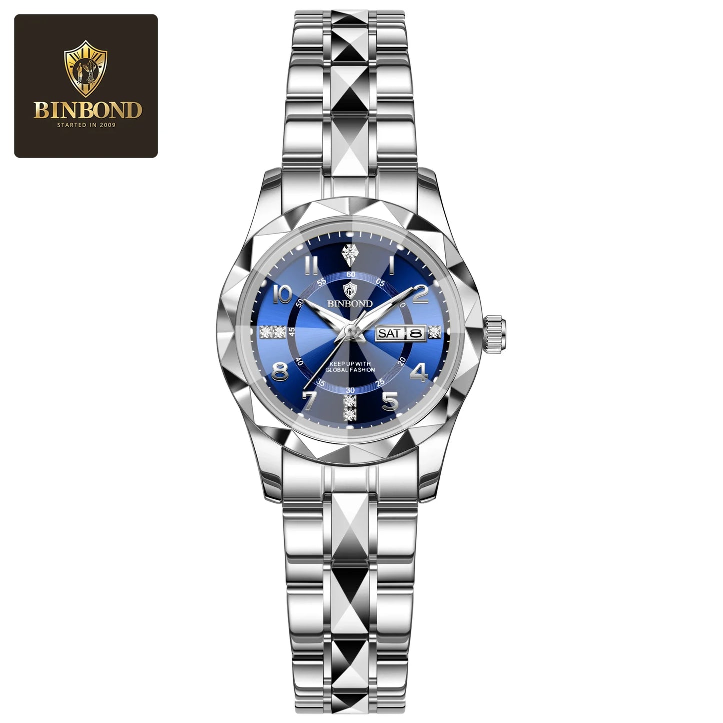 BINBOND Women Quartz Luxury Watch Waterproof with Week/ Date/ Clock
