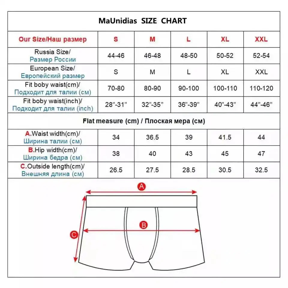 4pcs Men Underwear Cotton Boxer Shorts