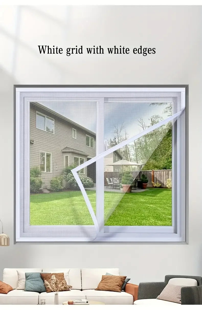 Summer mosquito proof door and window screens, available in various sizes (white) [Size 105 cm - 130cm