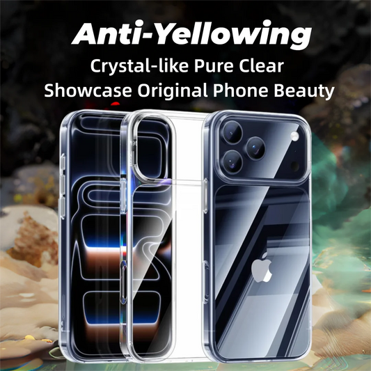 Crystal Clear Anti-Yellowing Transparent Phone Case for iPhone 17 Pro Max 17 Air 16 Pro 15 14 13 12 11 Shockproof Bumper Cover