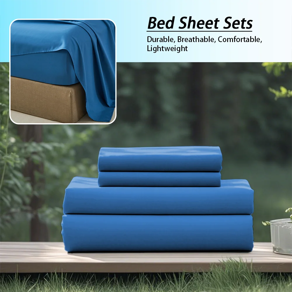 3/4Pcs Soft all seasons bedding set,1 fitted sheet, 1 flat sheet, 1/ 2 pillowcases