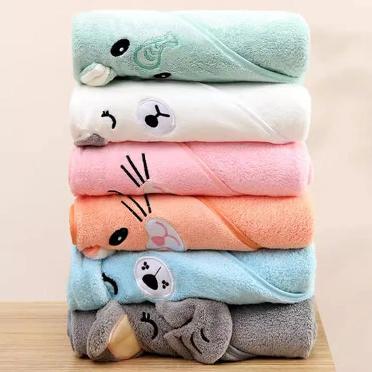 Cute Newborn Baby Bath Towel Blanket Soft Absorbent Girl Boy