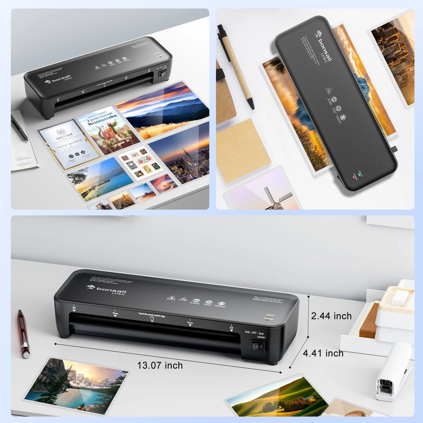 9-Inch Thermal Laminator with Never Jam Tech for Docs, Posters, Photos - Simple & Convenient for Home, Office, School