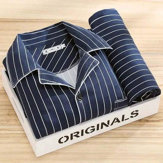 Men's 100% Cotton Long Sleeve Pajama Set