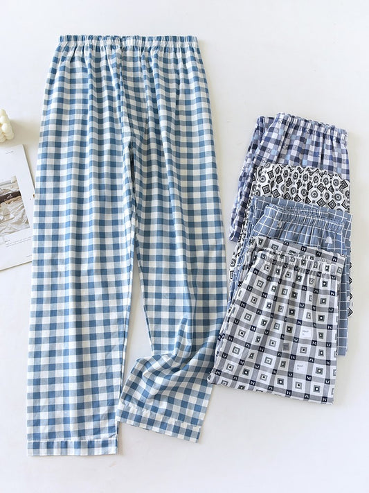 Men Pure Cotton Spring and Summer Pajama Pants