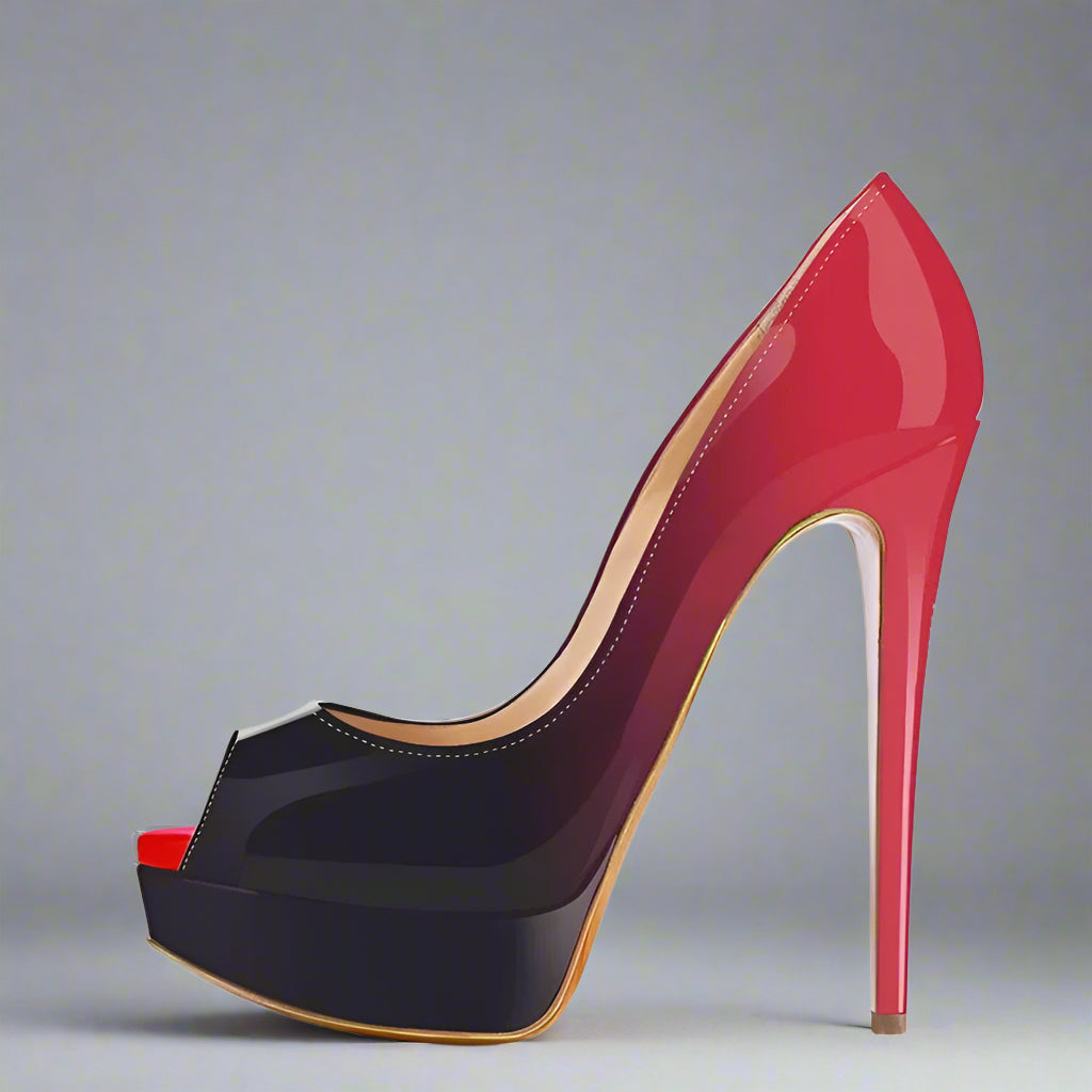 Women Pumps Elegant Platform Peep Toe Shoes