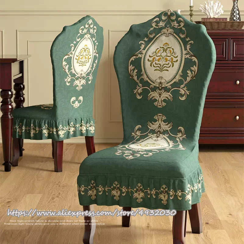 Luxury high-quality European table chair cover Elastic seat cover Protective cover Full skirt stool cover Home decoration