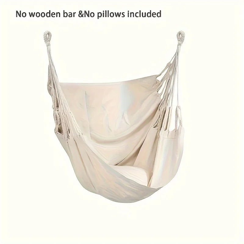 1pc Handwoven Hammock Chair Swing, Fabric Hanging Chair for Indoor and Outdoor Use Sturdy and Comfortable