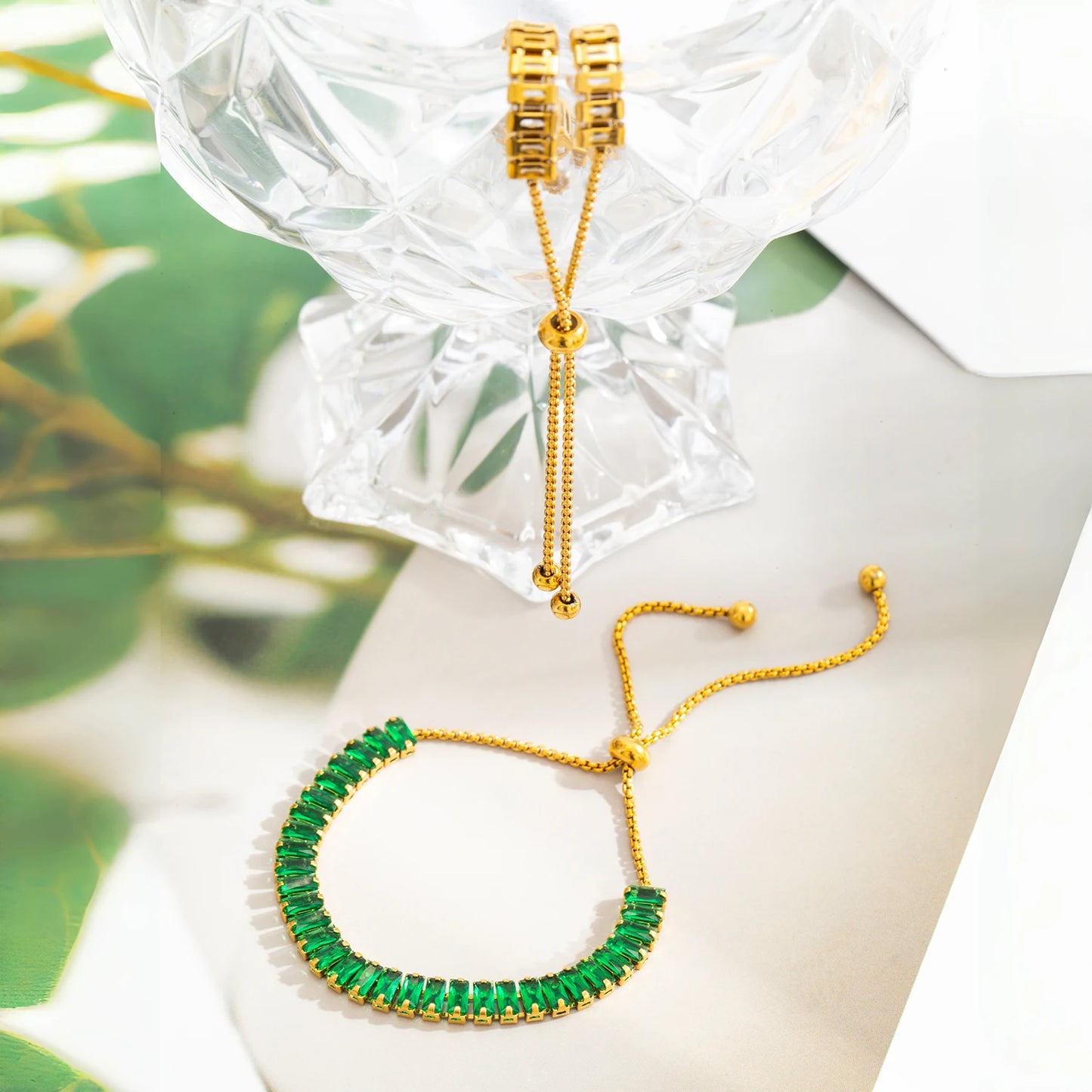 Women's Adjustable CZ Bracelet - Sparkling Zirconia Chain, Shines on Hypoallergenic Stainless Steel, Dazzling Everyday Jewelry