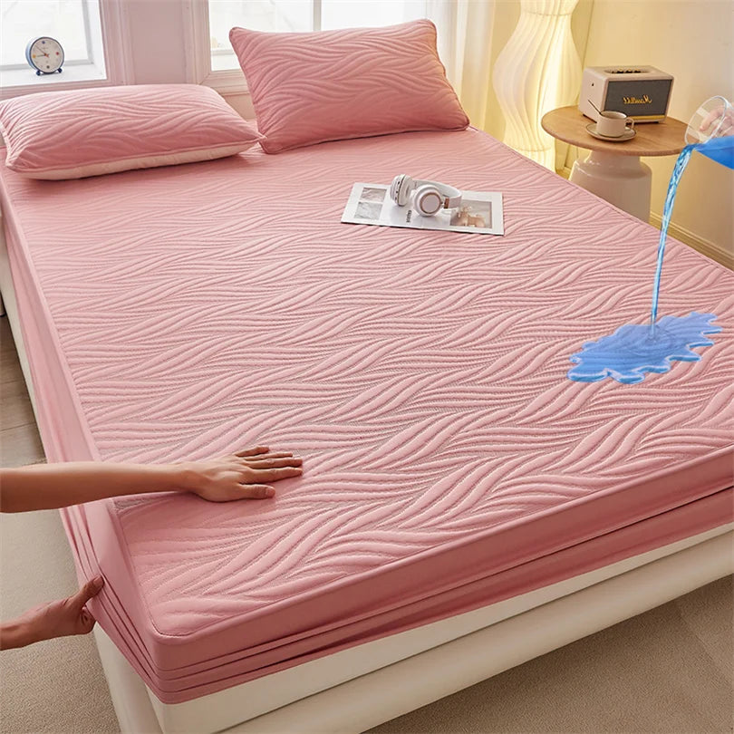 Waterproof Thicken Mattress Cover Quilted Cotton Mat Bed Covers Pad Skin-friendly Fitted Sheet Mattress Protector 100/140/160