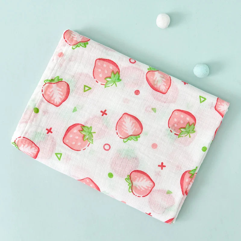 110cm Baby Swaddle Blanket Wrap Burping Clothes Dual Layers Muslin Blankets Boy Girl Organic Soft Cotton