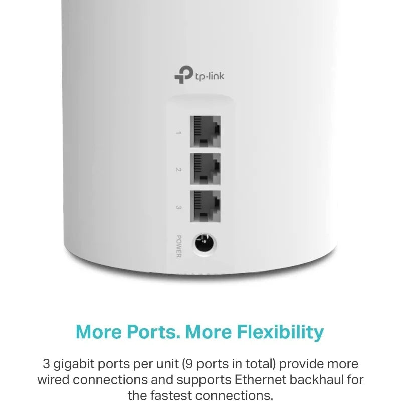 Deco X55 AX3000 WiFi 6 Mesh System - Covers up to 6500 Sq.Ft, Replaces Wireless Router and Extender, 3 Gigabit Ports per