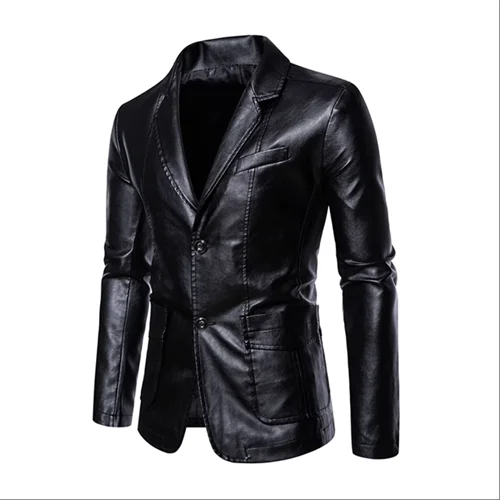 Men's Business Casual Leather Jacket Coats Large Size 5XL Slim Fit