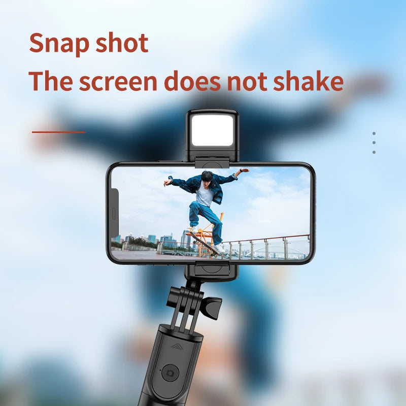 Wireless Bluetooth Selfie Stick Mobile Phone Holder Retractable Portable Mini Tripod With Fill Light Remote Shutter
