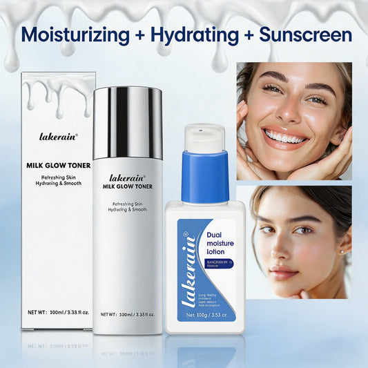 Milk Toner & Moisturizing Lotion Set Long Lasting Hydrating Oil Control Soothing Skin SPF10 Sunscreen Suitable For All Skin Type
