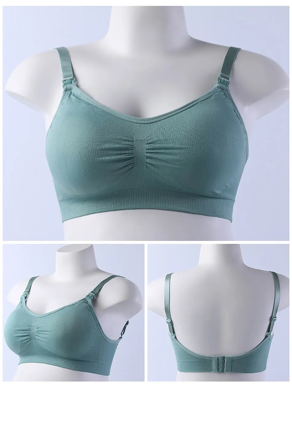 Breastfeeding Bra Upper Buckle Wirefree Seamless Postpartum Removable Chest Pad