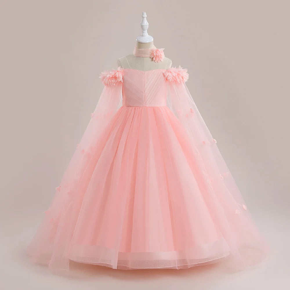 Princess Flower Wedding Party Dress For Girls