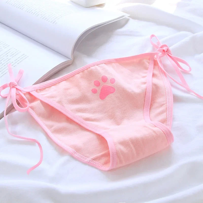 Women Funny Cotton Panties Hollow Out Seamless Briefs