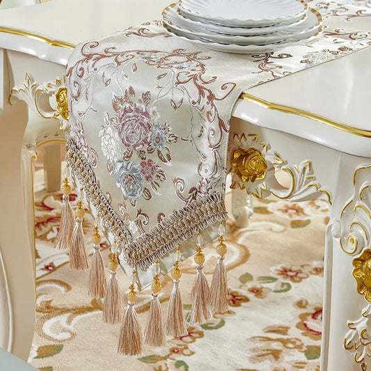 European Luxury Table Runner Multi Tassel Pendant Retro Decor