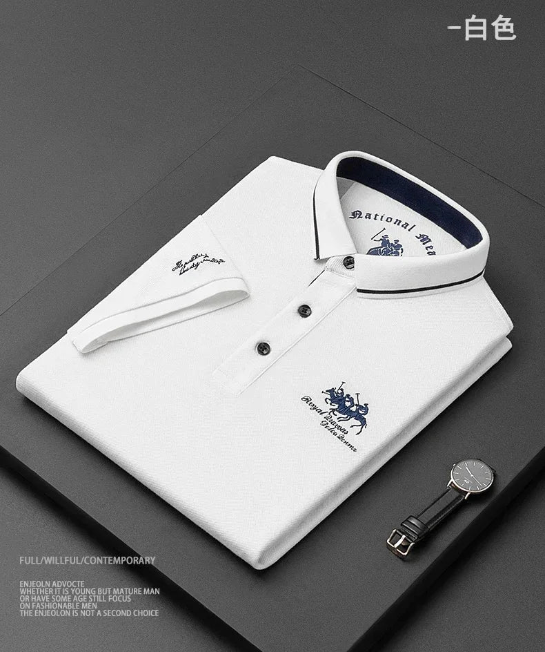 High Quality Men's Cotton Embroidered Summer Polo Shirt Short Sleeve T-shirt