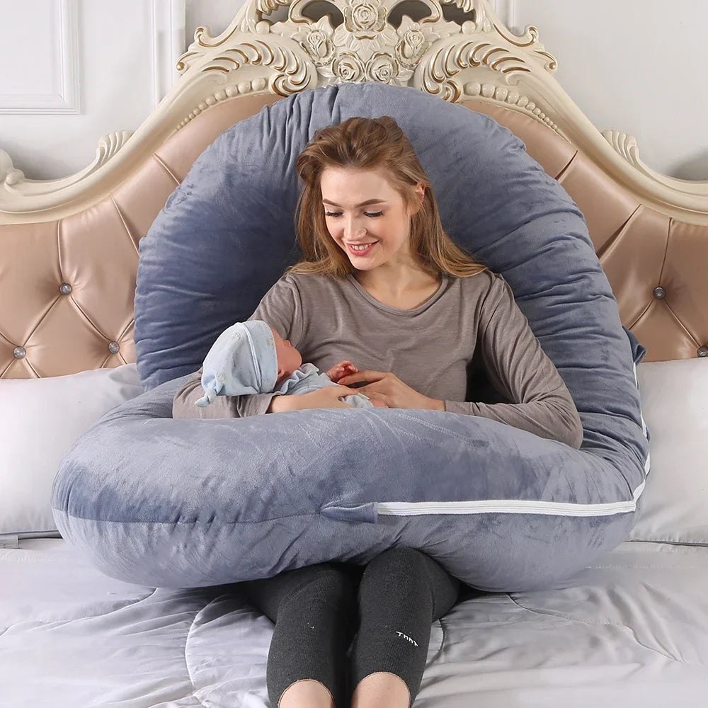 U Pregnancy Pillow for Pregnant Women - 3kg (6.6lb) Full Body Support for Back, Belly, Hip & Leg - Removable Cover