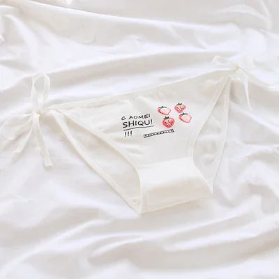 Women Funny Cotton Panties Hollow Out Seamless Briefs