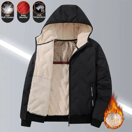 Men's Hooded Parka Casual Coats Winter Warm Windproof Padded Jacket