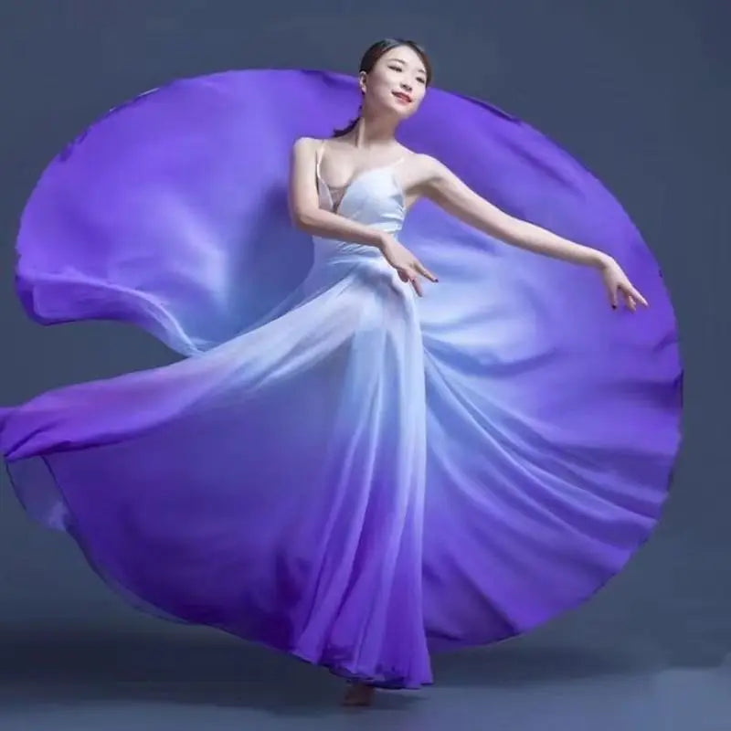 Women Classical Swing Dance Training Skirt Wrap Ethereal 720 Degree Skirt