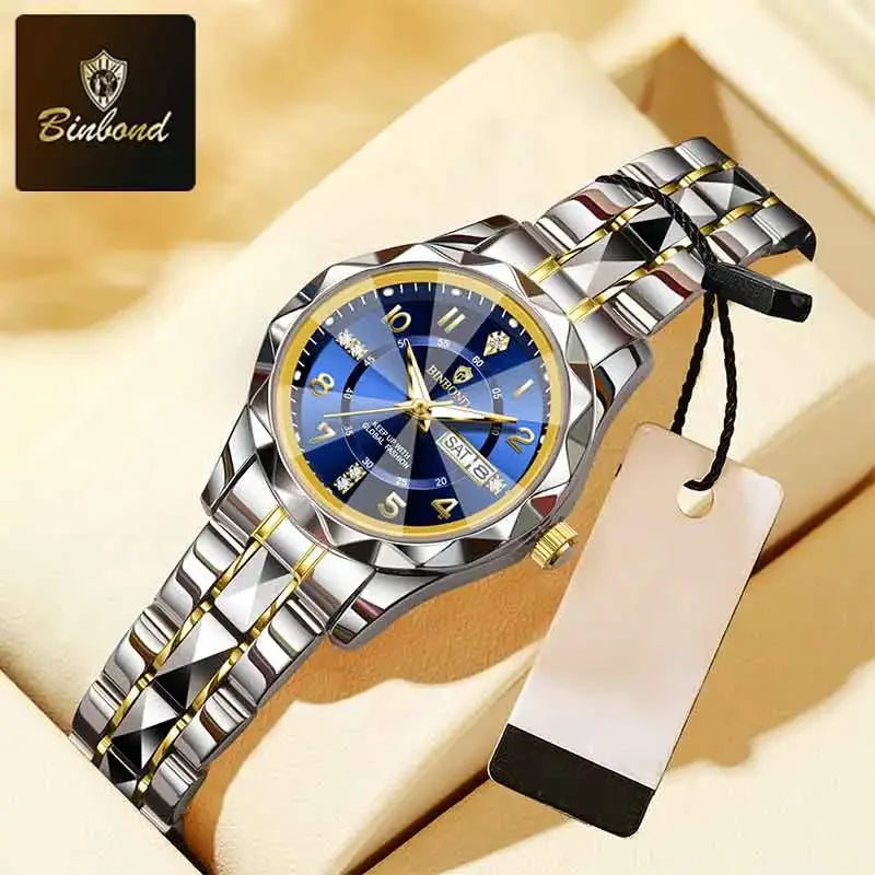 BINBOND Women Quartz Luxury Watch Waterproof with Week/ Date/ Clock