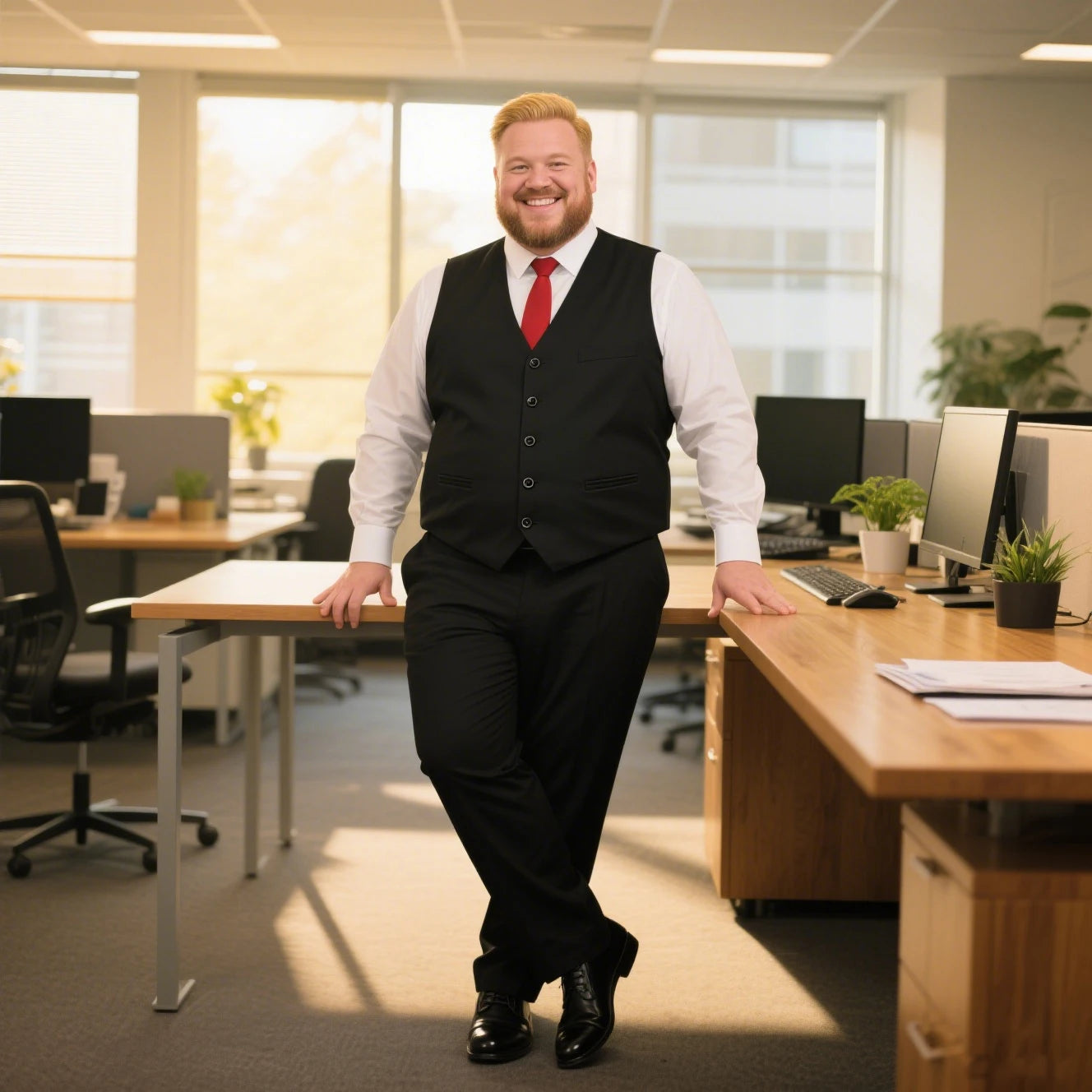 Men Plus Size Black Suit Vest Solid Color Single Breasted Waistcoat Grey Black Navy 9XL