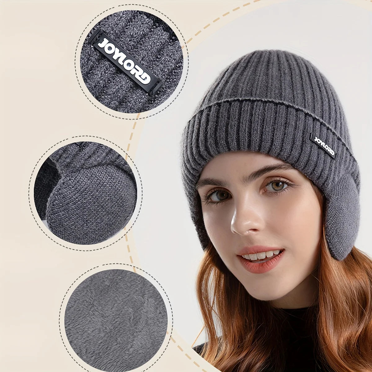 1pc Unisex Outdoor Plus Velvet Thickened Knitted Hat, Winter Ear Protection Warm Hat