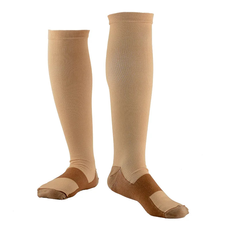Copper Compression Men Women Socks Anti Fatigue Pain Relief Knee High Stockings 20-30 Athletic Pregnancy