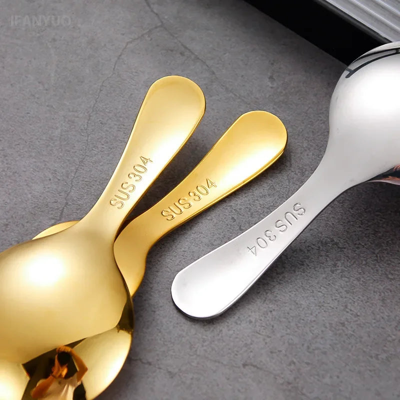 Mini Portable Stainless Steel Spoon Fork Set Storage Dessert Fruit Tool for Work School Short Handle Tableware Suitable for Kids