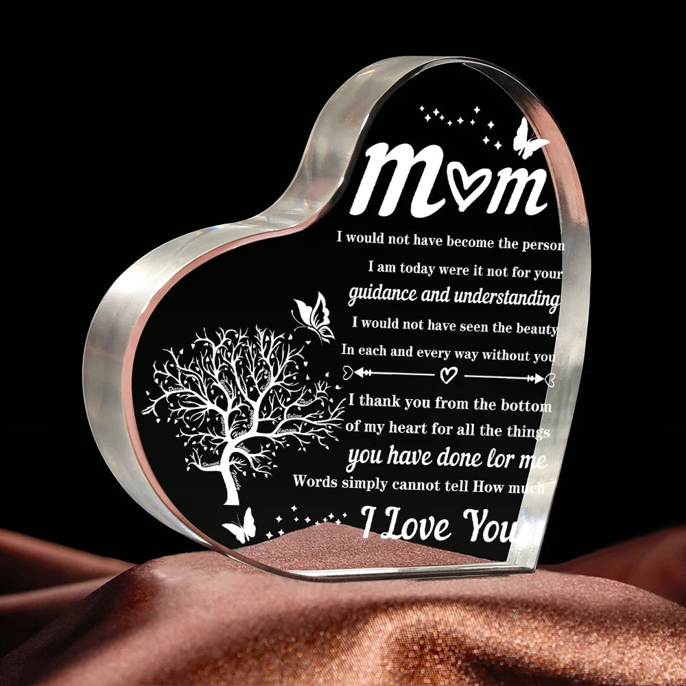 Transparent Acrylic Heart Gift Mom or Special Occasion