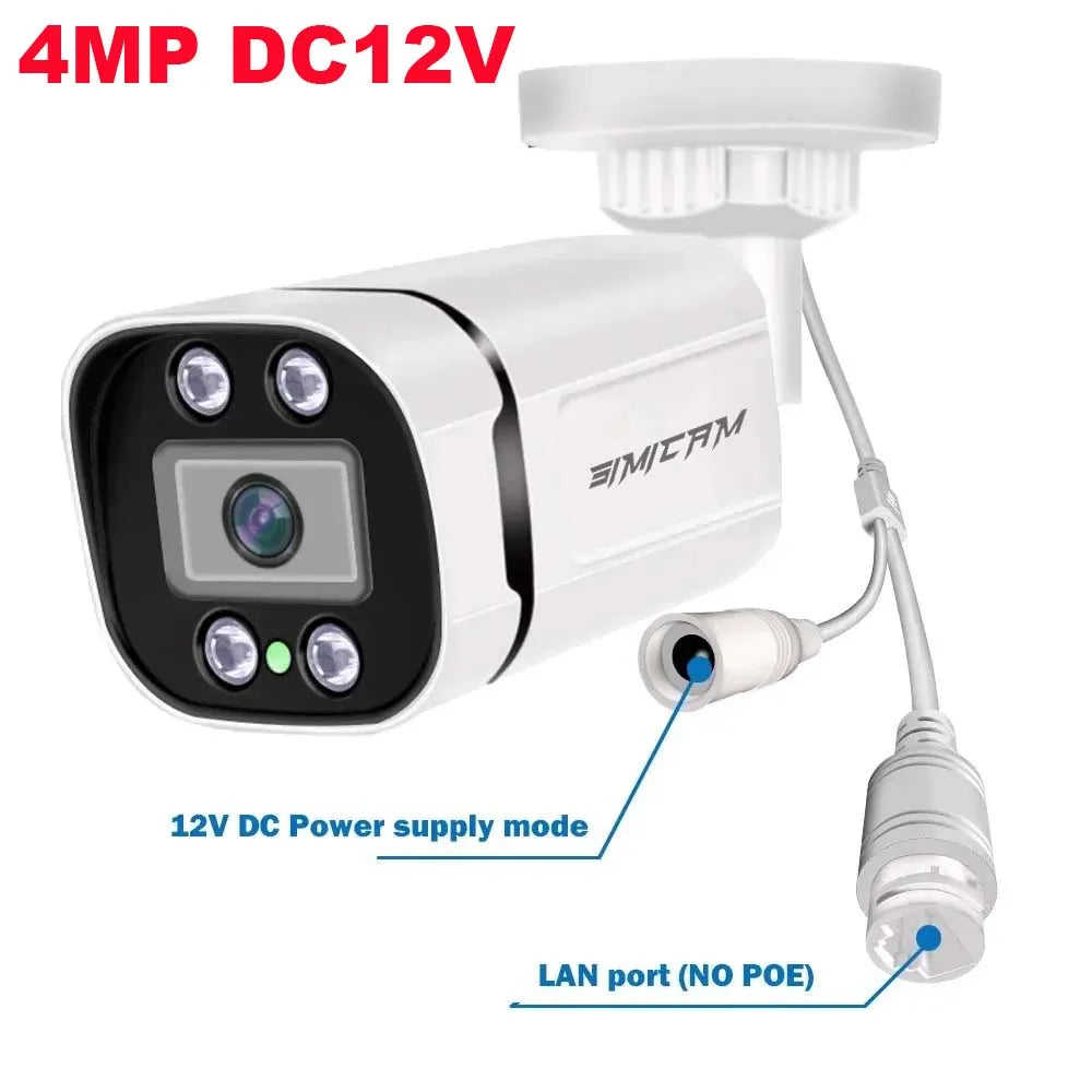 4K Poe Video Surveillance Camera Ip Onvif Audio 48V POE/DC 12V 4MP/5MP/8MP Night Vision Bullet WaterProof security camerafor NVR