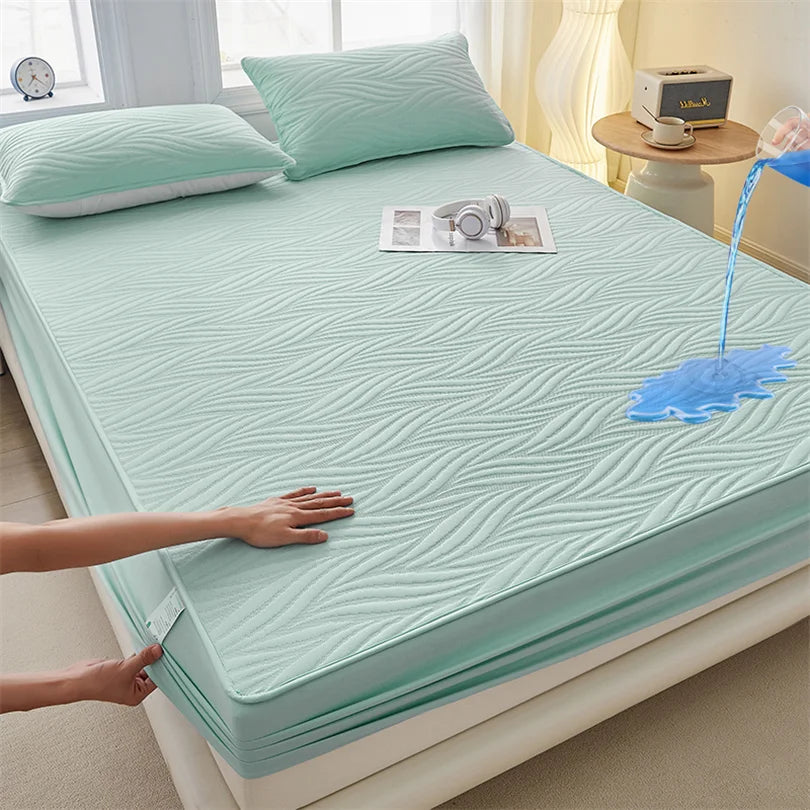 Waterproof Thicken Mattress Cover Quilted Cotton Mat Bed Covers Pad Skin-friendly Fitted Sheet Mattress Protector 100/140/160
