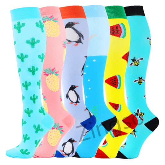 3/67 Pair Compression Stocking Women Men Knee High 30mmHg Edema Diabetes Varicose Veins Running Travel Sport Compression Socks