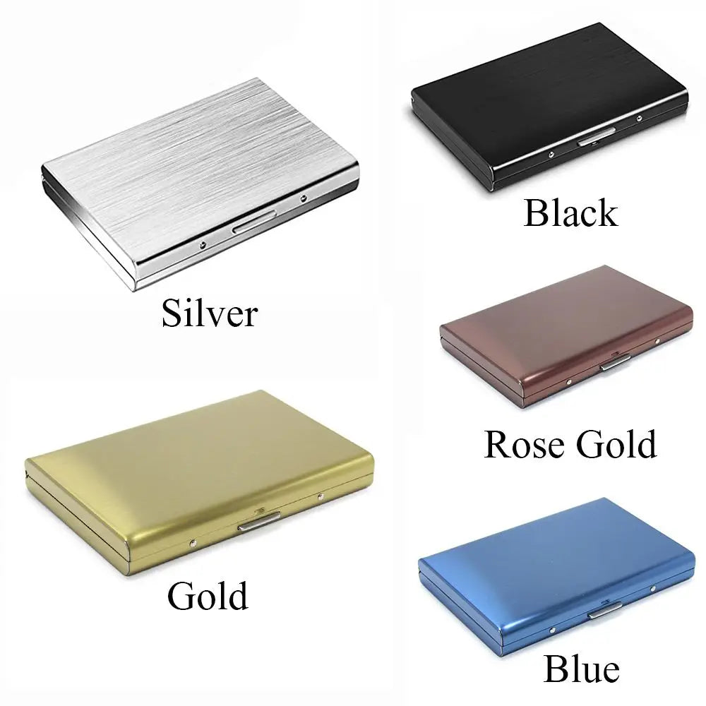 Fashion Durable 6 Card Slots Holder Stainless Steel Case Anti-demagnetization Box Portable Organizer Protector