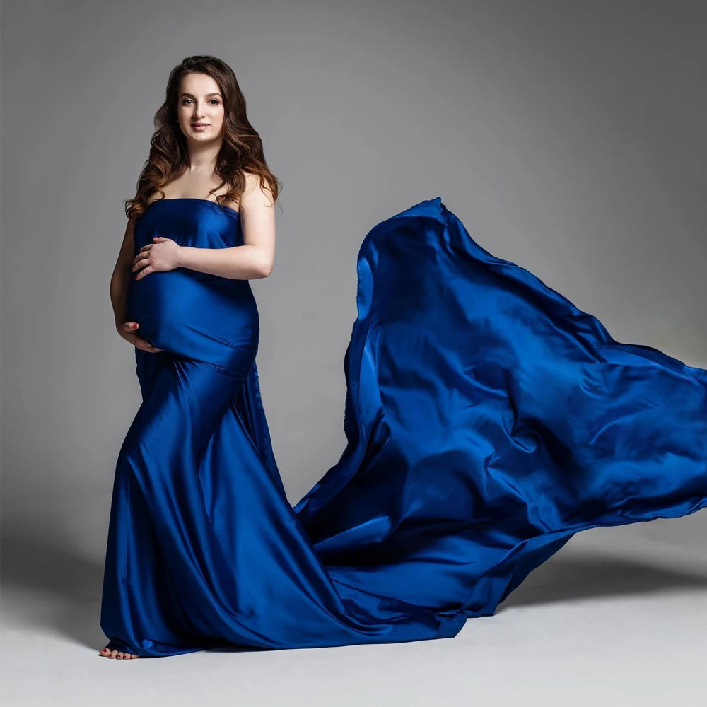 Maternity Photography Soft Satin Luster Dress