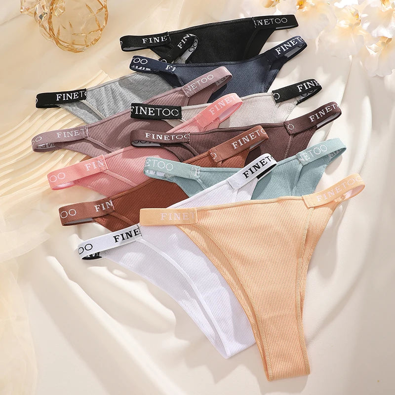 5PCS/Set Cotton Panties Briefs Women Underpants Sexy Thong