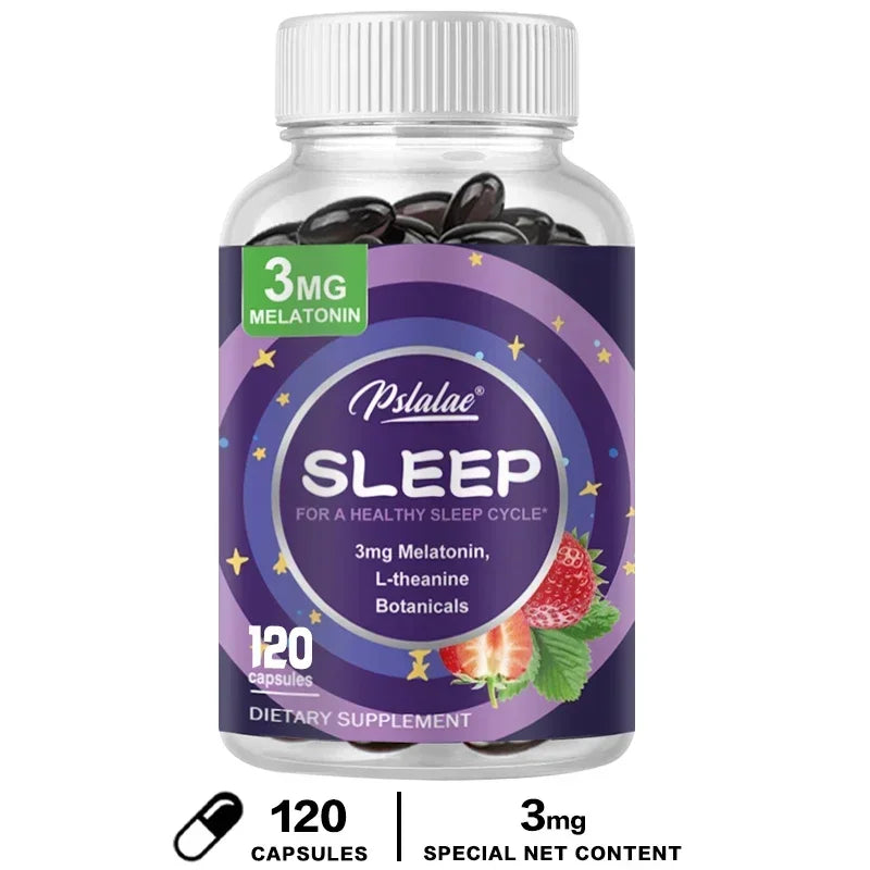 With 3 Mg Melatonin & L-Theanine Capsules, Sleep Support Helps Calm Mind and Body for Better, Longer Sleep 120 Capsules