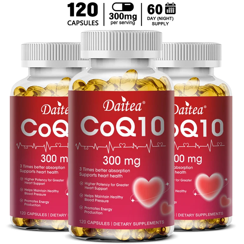 Coenzyme Q10 (CoQ10) Capsules, Supports Heart Health, Cellular Energy, Antioxidant & Blood Circulation, High Absorption